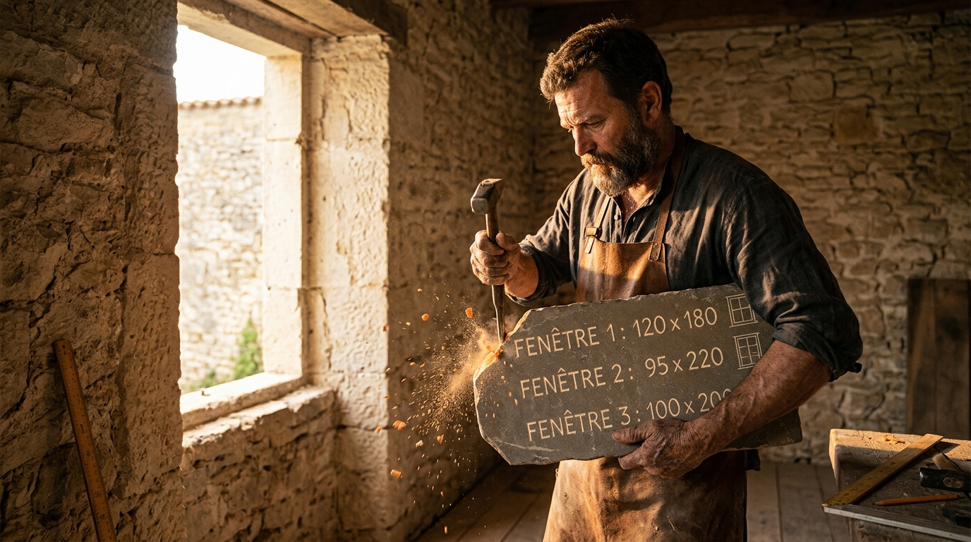 Artisan utilisant une tablette sur chantier